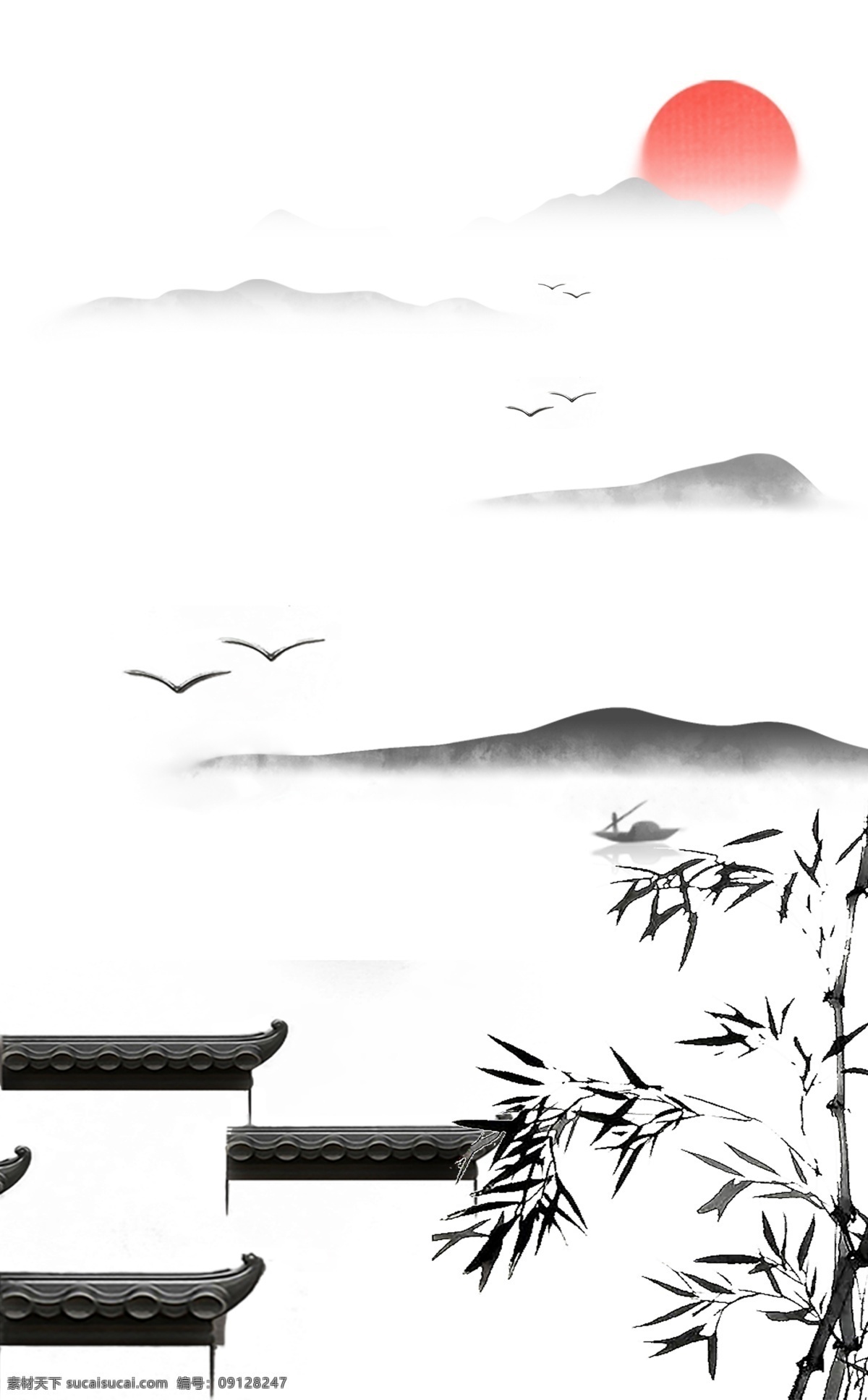 中式 江南 水乡 水墨 手绘 竖 版 装饰画 江南水乡 竖版 家居画 油画