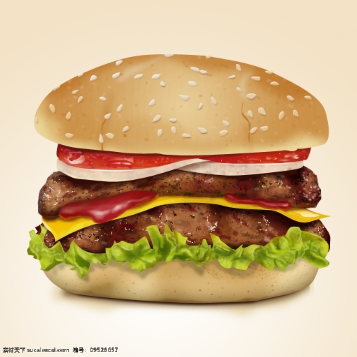 hamburger 汉堡 分层 图标 写实 站酷网 ui小鑫 psd源文件