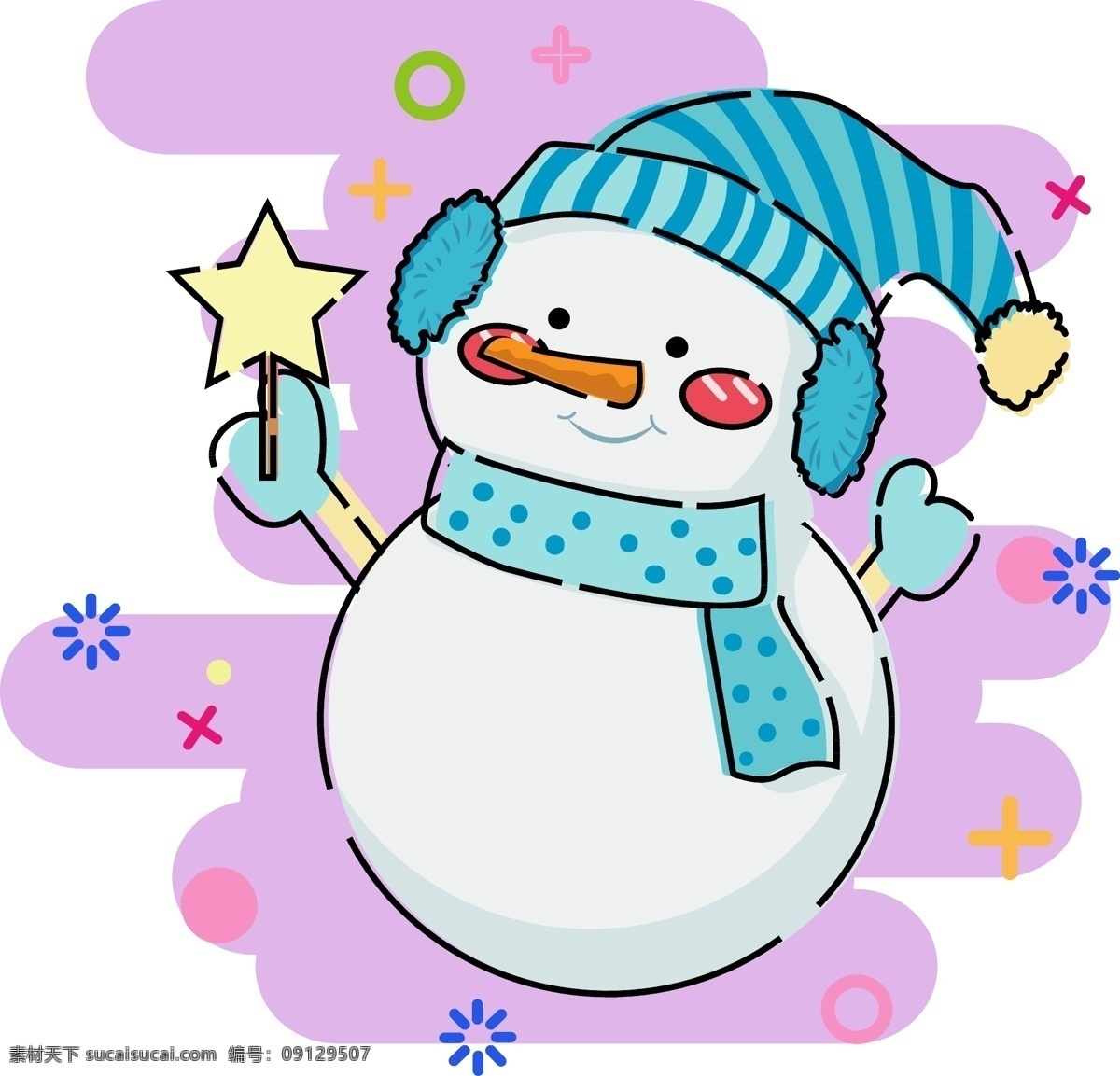 雪人 圣诞 非常 蓝 蓝色 围巾 帽子 娃娃 一个 雪 圣诞节