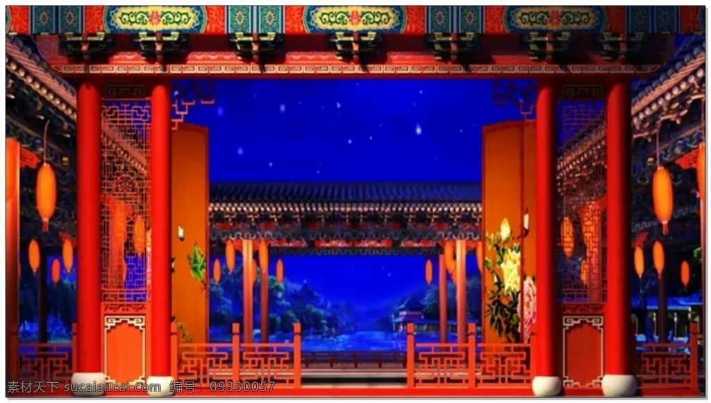 故宫 回廊 戏台 视频 城门 大院 中国红 灯笼 视频素材 动态视频素材