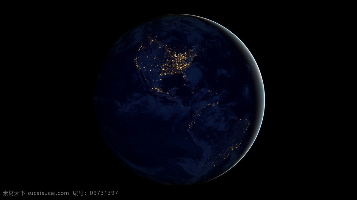 地球夜景图片 地球 星球 太空 宇宙 星空背景