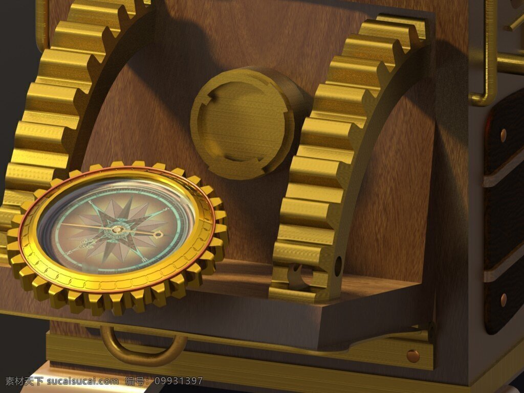 罗盘 蒸汽 朋 克 时钟 拼图 框 w 盒 指南针 钟表 蒸汽朋克 3d模型素材 家具模型