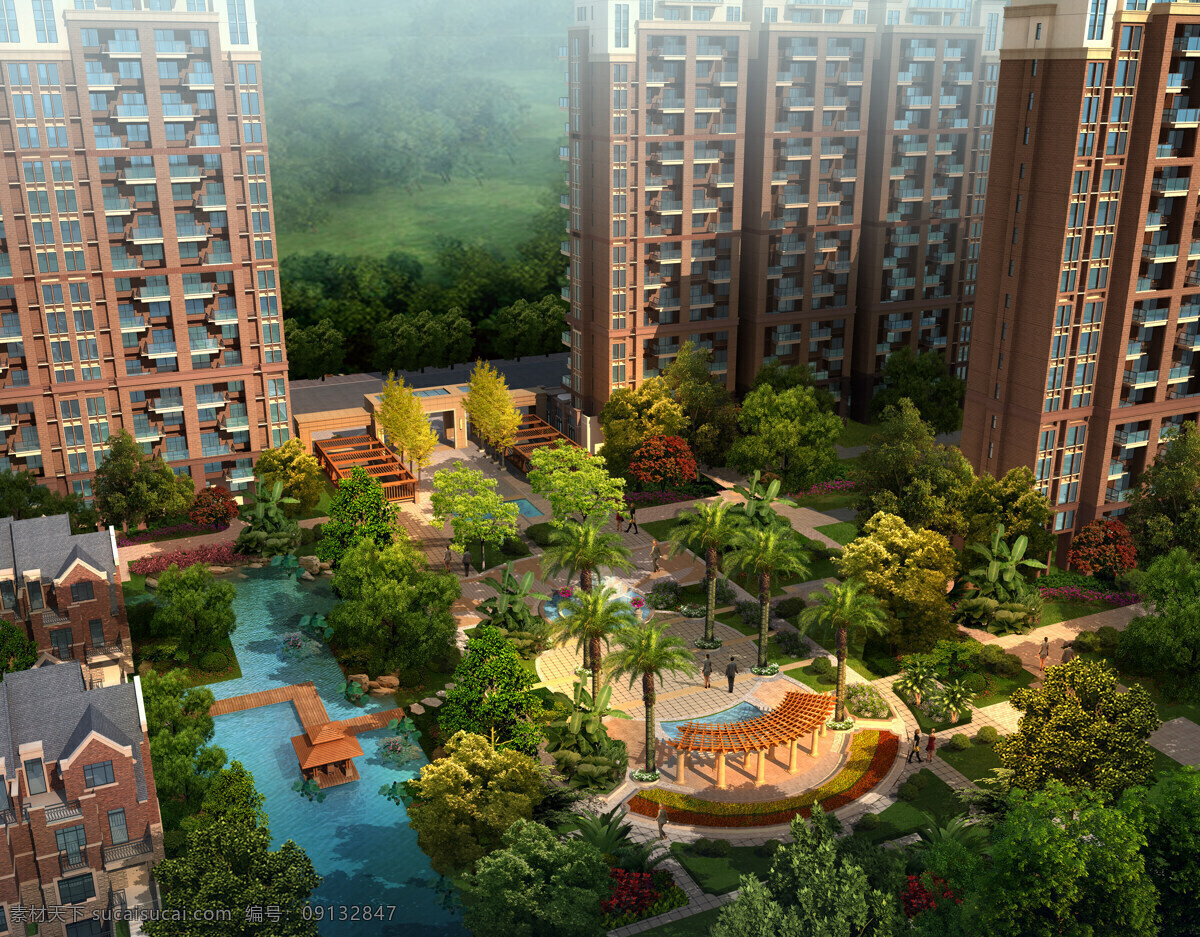 小区 广场 绿化 环境设计 景观 效果图 园林设计 住宅 装饰素材 园林景观设计