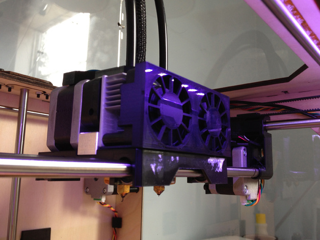 带导流风扇罩 3d打印模型 3d 打印 模型 导流板 风扇 警卫 makerbot 复制 stl 灰色