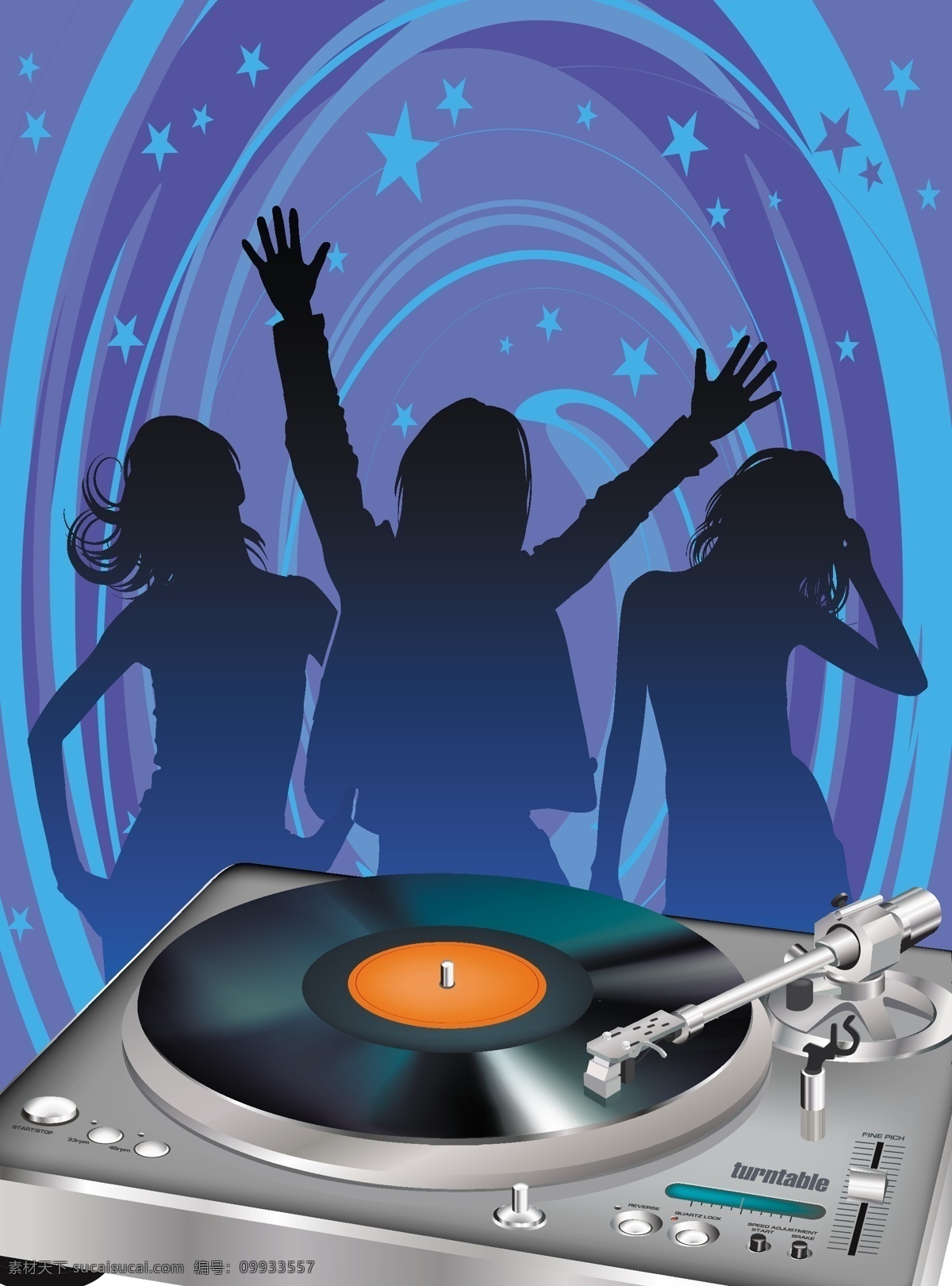 音乐 跳动 矢量 女孩音乐矢量 播放 dj 创意 dj矢量素材 矢量图 其他矢量图