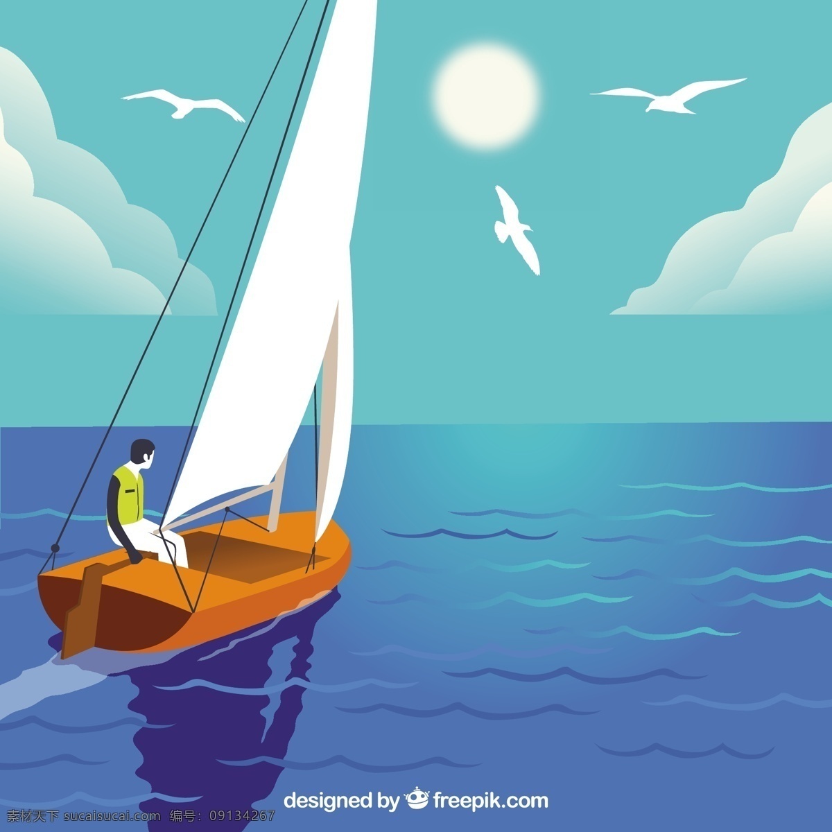 男孩 船上 航行 背景 自然 海洋 风景 船 交通 自然背景 航海 运输 海运 帆船 巡航