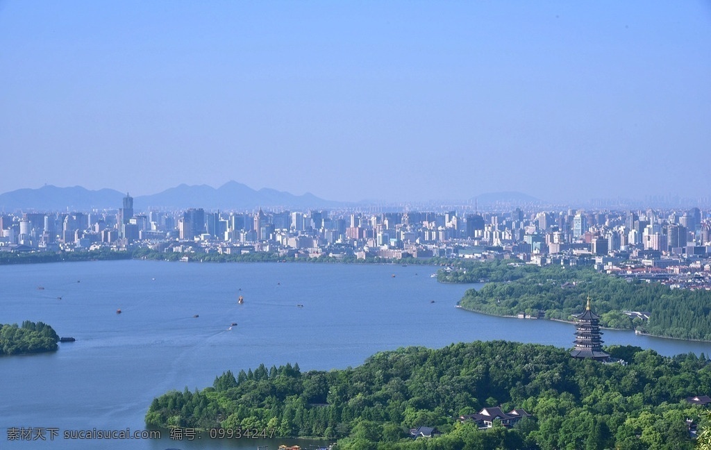西湖 雷锋塔 杭州西湖全景 杭州g20 西湖夜景 高清西湖全景 航拍 黄昏后的西湖 灯光明亮 自然景观 山水风景