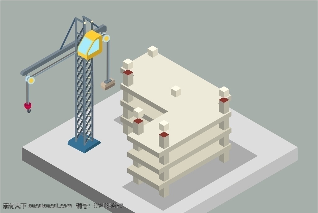 基建 建设 塔吊 吊机 盖楼 盖房子 工业 吊货 房地产 房产 工业场景 施工 盖楼房 工地 社区城市 环境设计 建筑设计
