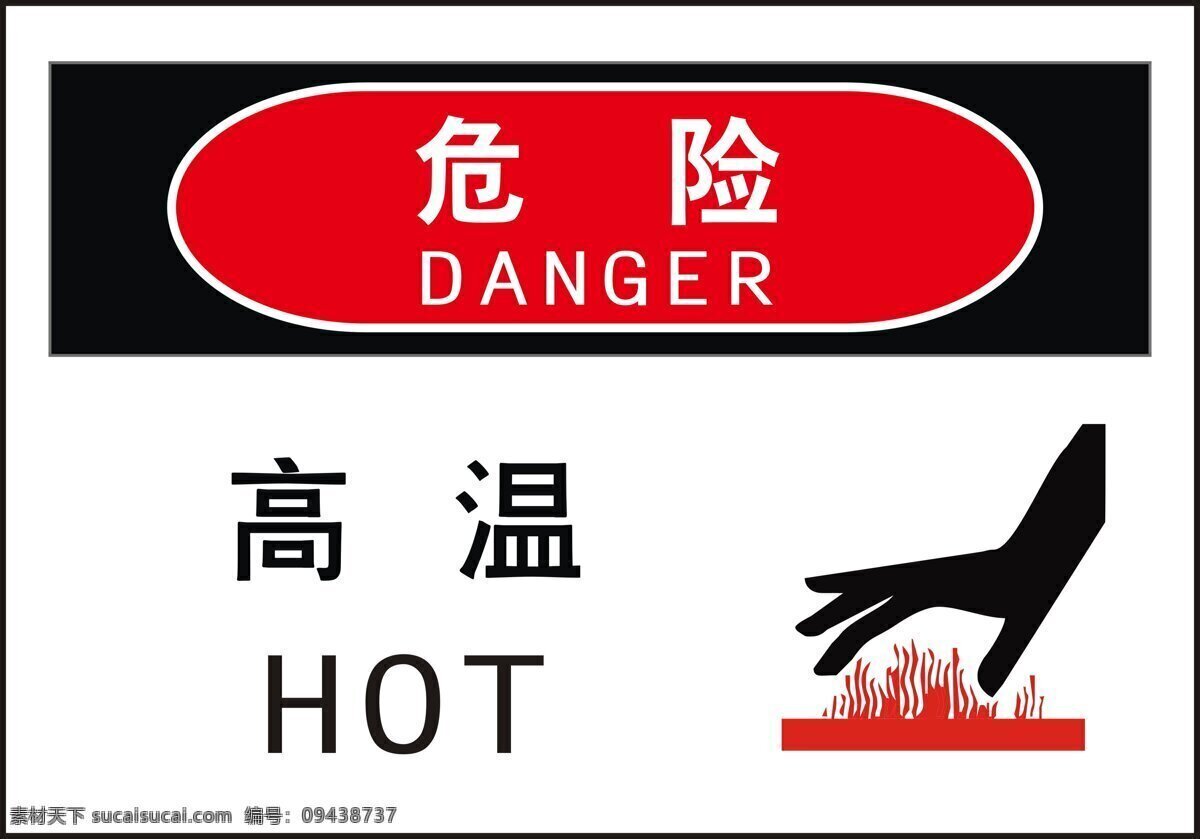 标识 牌 高温 危险 工业 注意 标识牌 展板模板