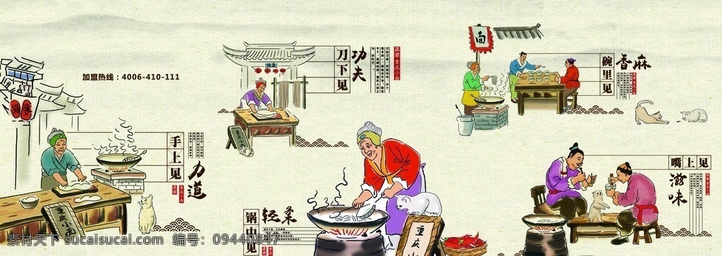 重庆 小 怀旧 插画 中国风 重庆小面 面文化 饮食文化 餐饮文化 中国风餐饮 餐饮插画 小面插画 面插画 共享图