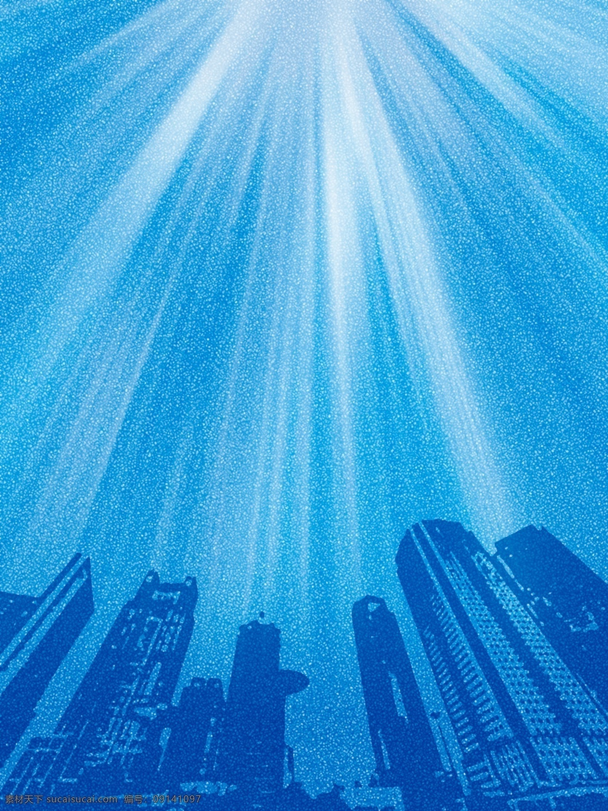 蓝色 商务 大楼 科技 光芒 背景