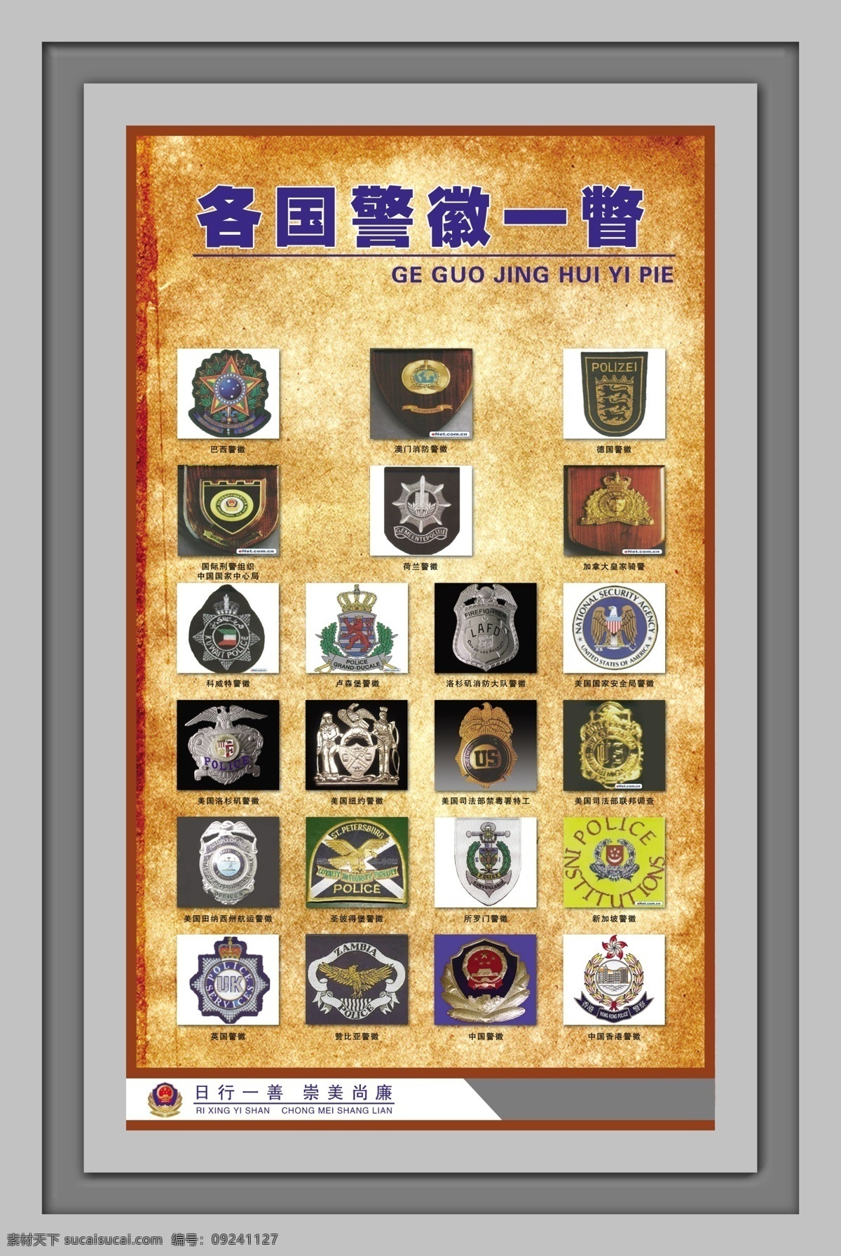 各国 警徽 一瞥 警察 警察文化 文化展板 警衔 原创设计 原创展板