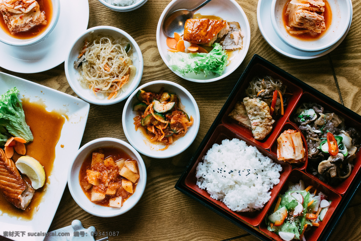 韩国美食 韩国料理 美食 泡菜 米饭 辣 蔬菜 好吃 餐饮 餐厅 韩国 饭店 青瓜 白菜 餐饮美食 西餐美食