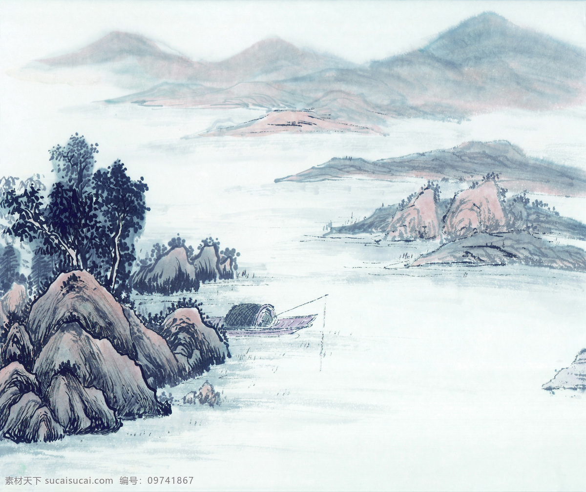 水墨画　独釣寒江雪 国画作品|独钓寒江雪|三月天_兴艺堂