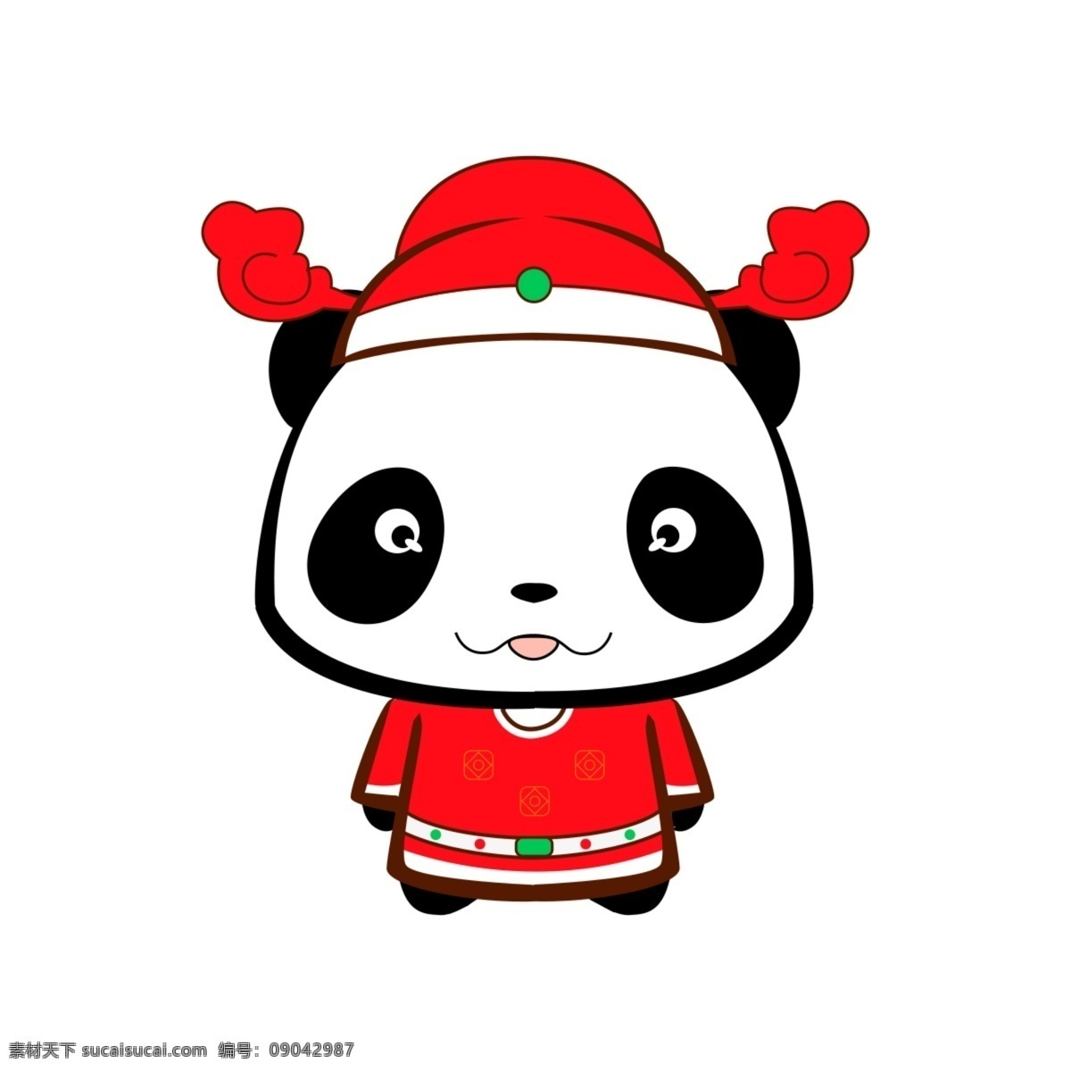 熊猫 新郎 服 表情 包 表情包 可爱 中式 红色 新郎服 表情设计