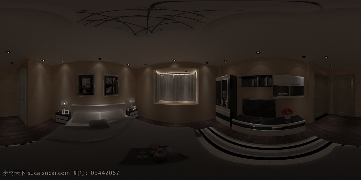 主卧室 360vr 效果图 3d 建模 家装