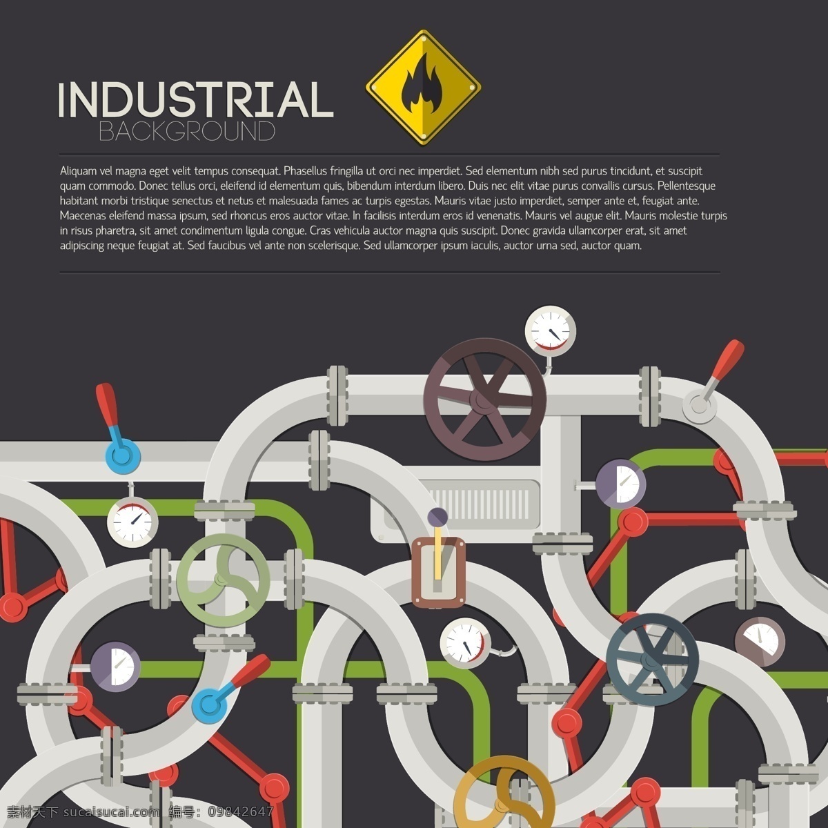 管道背景 管道 水管 阀门 铁管 接头 螺丝 螺母 开关 三通管 四通管 仪表 管子 管业 工业生产 矢量 现代工业 现代科技 背景 底纹 底纹背景 底纹边框