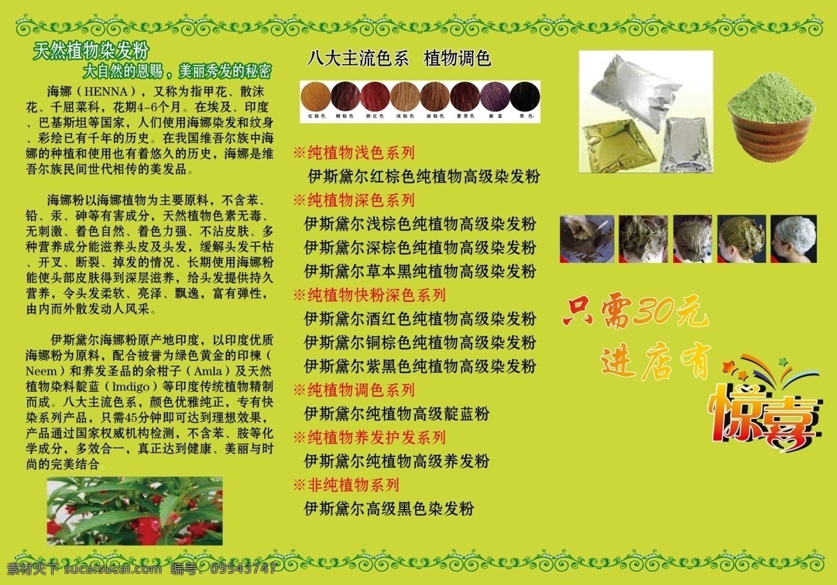 伊斯黛尔彩页 天然植物 染发 调色 主流色系 惊喜 dm宣传单