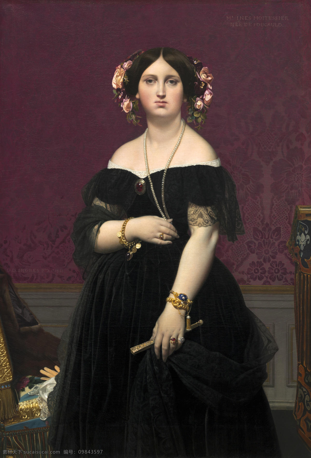 安格尔 古典油画 绘画书法 文化艺术 油画 女人肖像 肖像画 法国画家 家居装饰素材