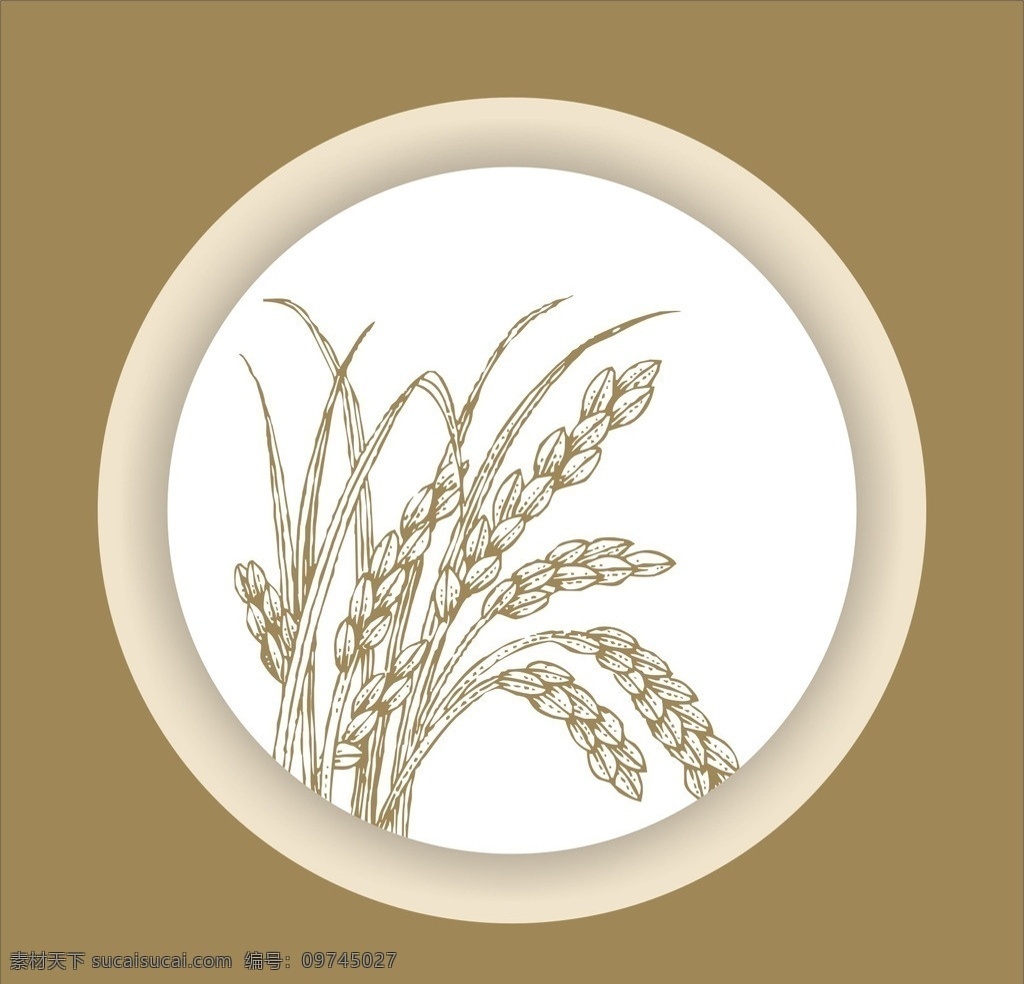 稻穗 花纹 图案 背景 圆圈 底纹 公共标识标志 标识标志图标 矢量