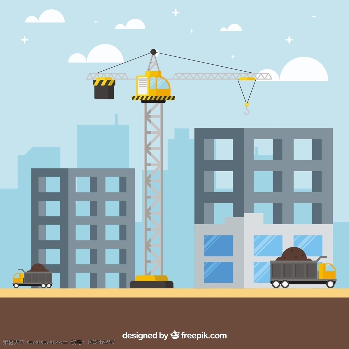 两 栋 建筑 起重机 的背景下 城市 平面 建筑工人 镇 背景 市容 砖 工人 建设者 城市建筑 挖掘机
