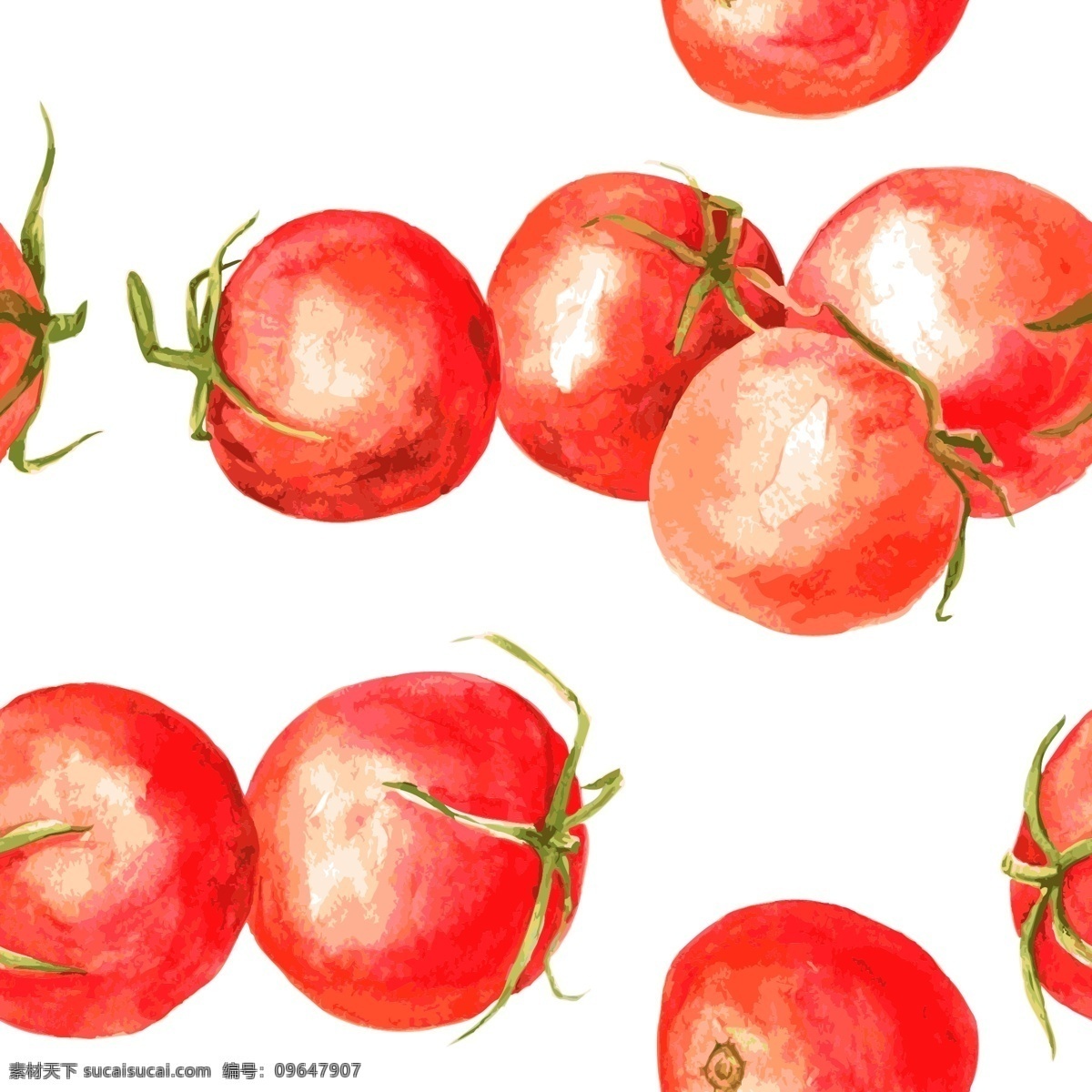 西红柿 矢量 红色 番茄 卡通 手绘 底纹 纹理 填充
