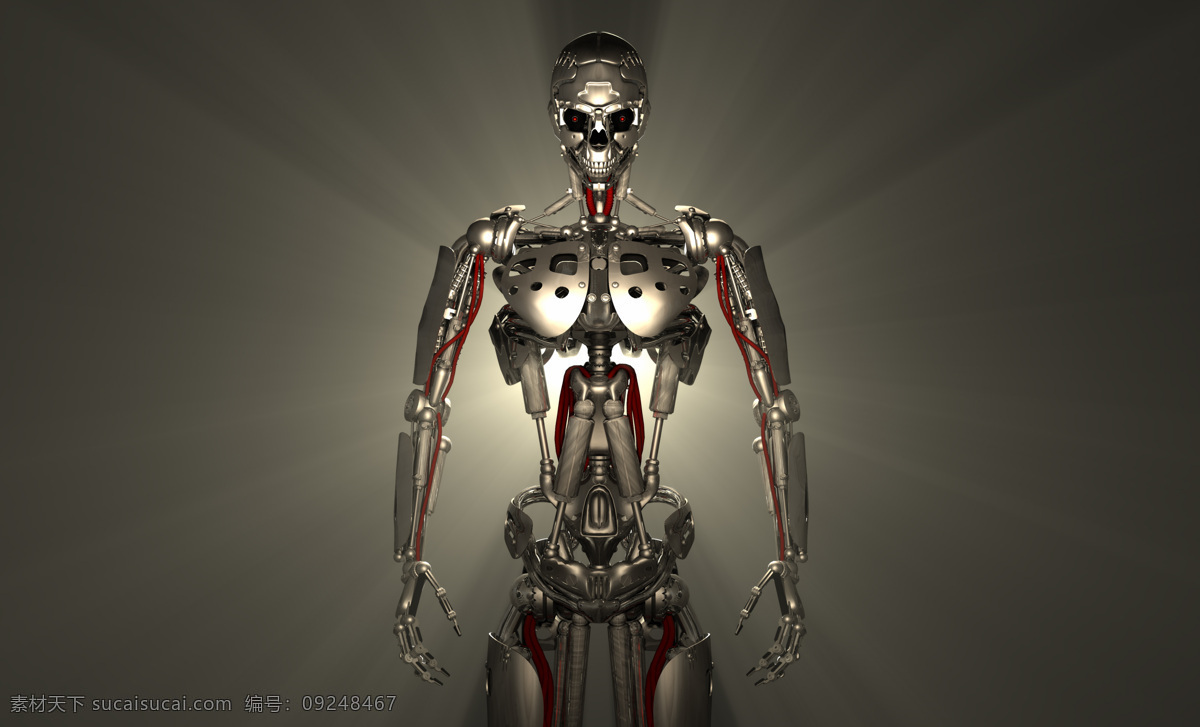 机器人与光芒 机器人 未来科技 机器人图片 通讯网络 现代科技 其他类别 黑色