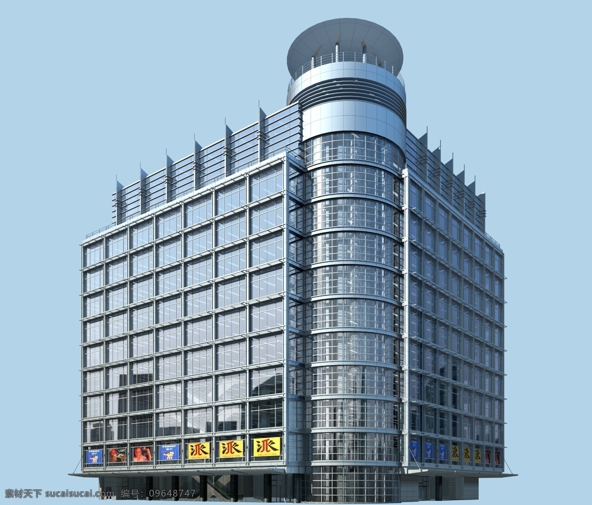 王府大厦 建筑设计 模型方案 max0047 max 设计素材 psd模板 建筑装饰 黑色