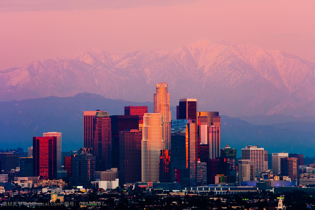 洛杉矶 夕阳 下午 城市 建筑 旅游 国外旅游 旅游摄影