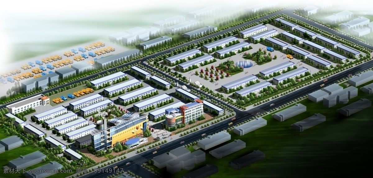 工厂 公司 仓库 鸟瞰图 企业 基地 车间 鸟瞰 分层 源文件 鸟瞰效果图 风景