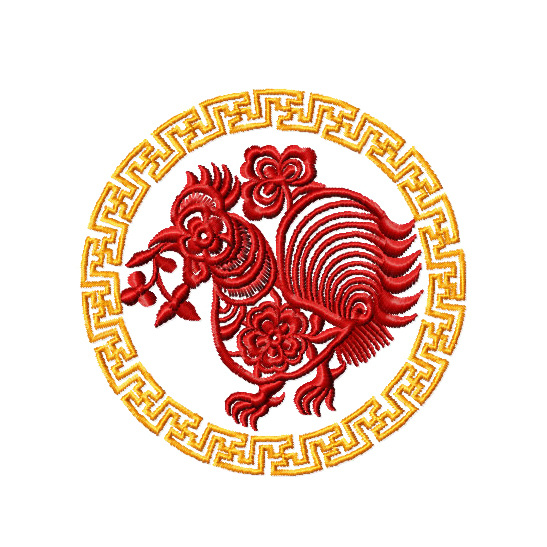 绣花免费下载 服装图案 花纹 鸡 十二生肖 绣花 回字纹 面料图库 服装设计 图案花型