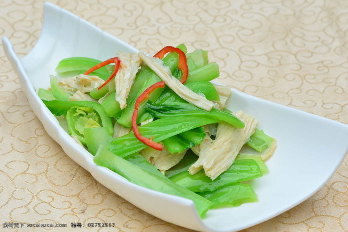 支竹捞起芥菜 捞起芥菜 餐饮美食 传统美食 粤菜