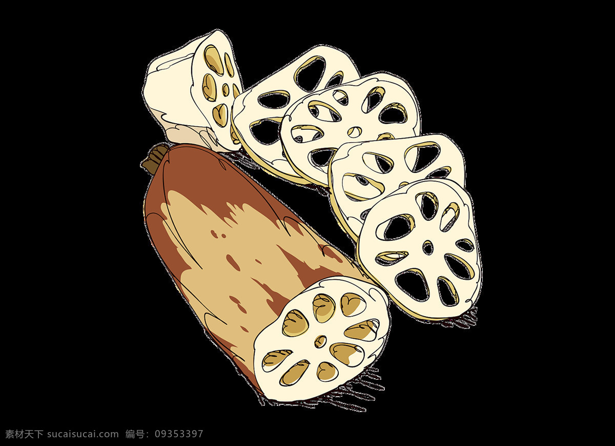 卡通 莲藕 元素 蔬菜 童趣 免 抠 透明