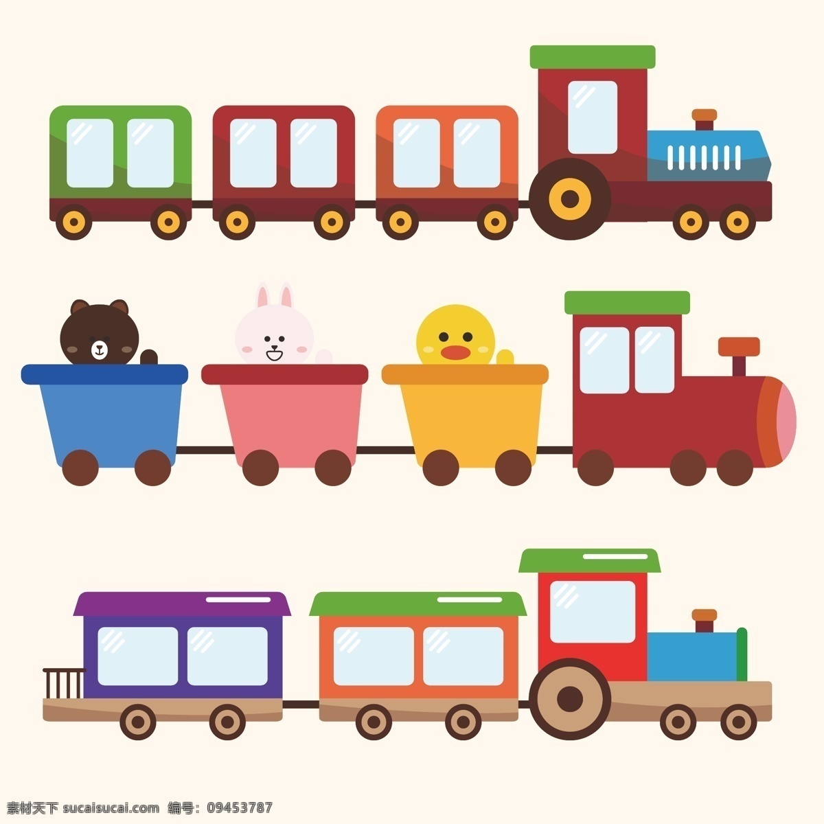 卡通小火车 卡通火车 卡通元素 火车 卡通熊 卡通兔子 儿童 元素 卡通设计