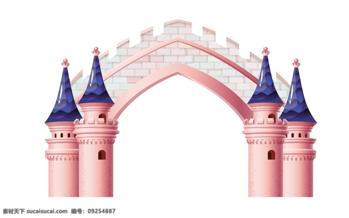 城堡 粉色 童话 公主 围墙 梦幻