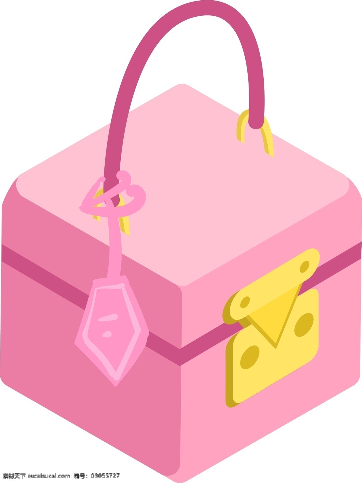 粉红色 手提包 插画 手绘手提包 名牌包 盒子 卡通女士包 手提包插画 粉红色包包 女款包