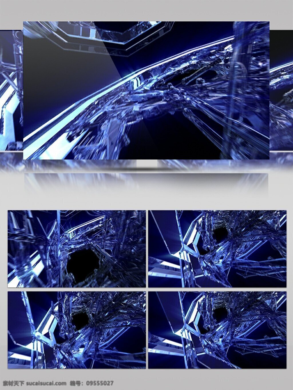 酷 炫 简约 蓝色 冰晶 视频 视频素材 动态视频素材 寒冷 超炫 高清视频素材