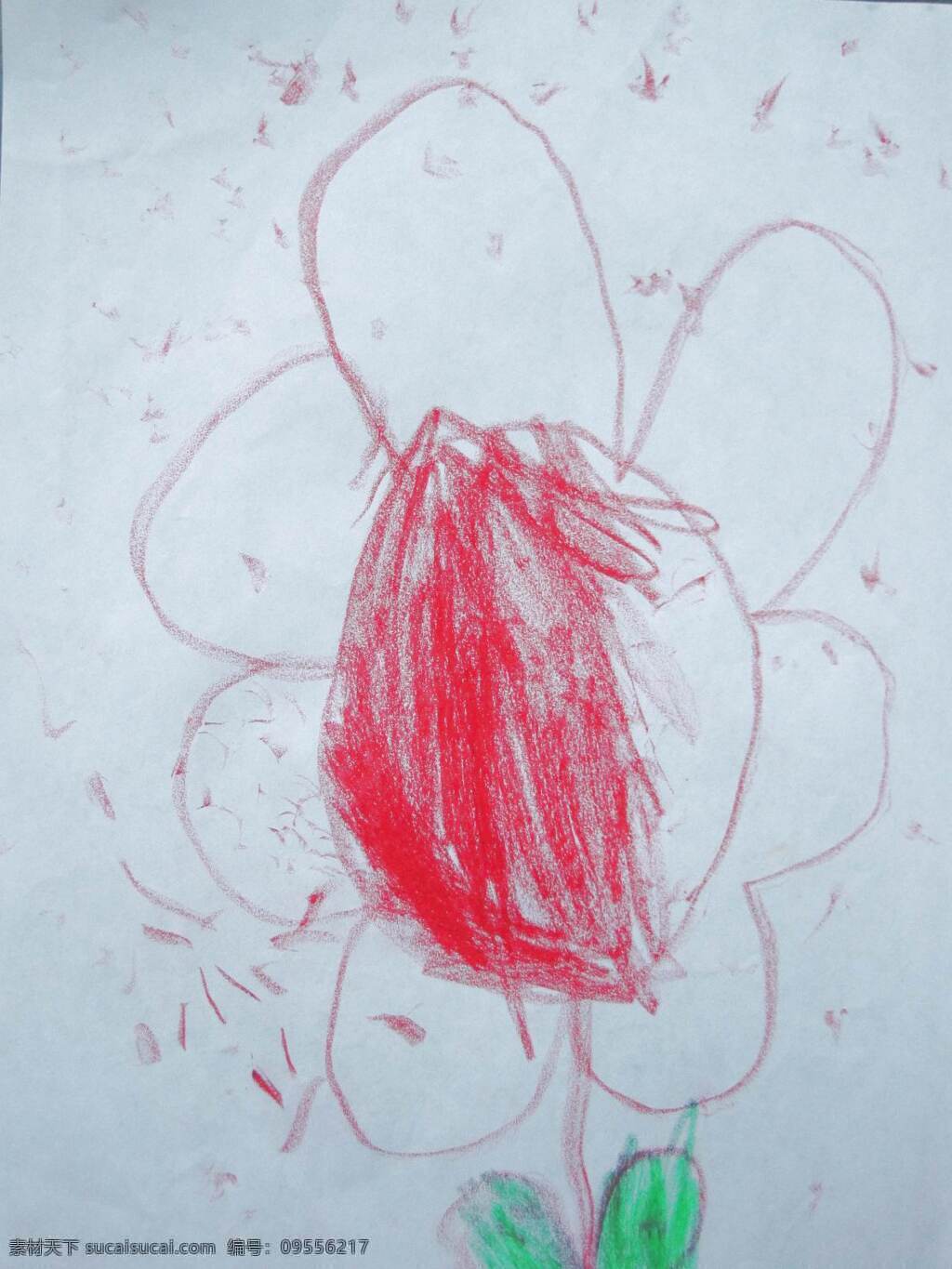 儿童 随手 涂鸦 插画 看 得到 花香 花朵 文化艺术