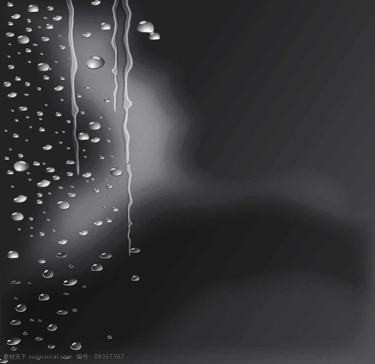 晶莹剔透 水珠 黑色