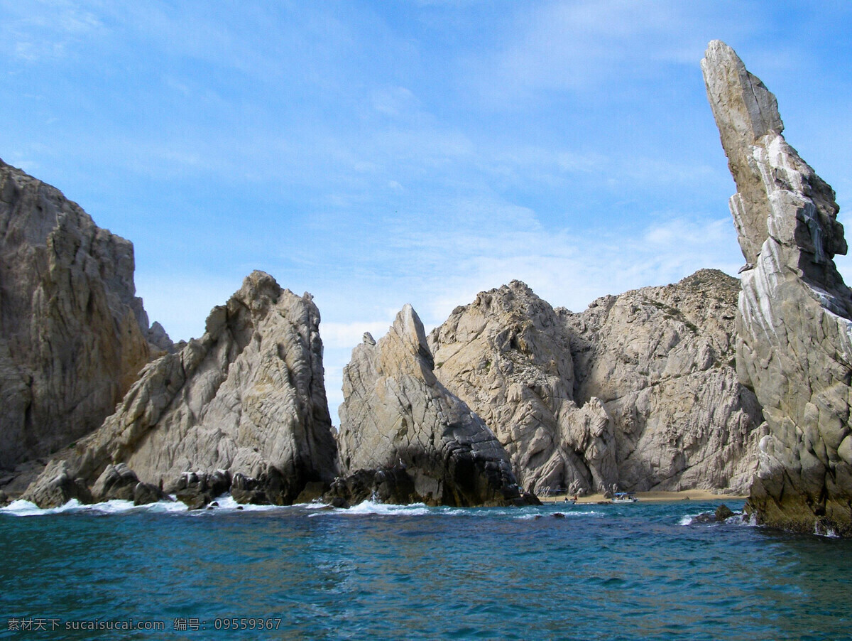 高清 海上 风景 实景 贴图 山