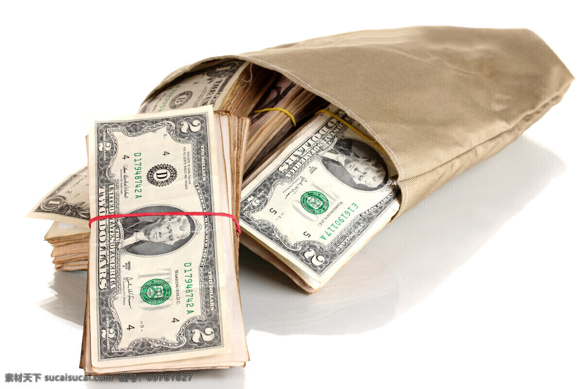 袋子 里 美元 袋子里的美元 钞票 美金 纸币 钱 财富 金融货币 商务金融