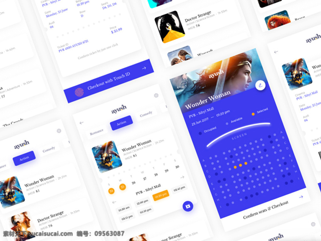 电影 订票 应用 界面 sketch 订票app 电影移动应用 app界面 app设计 ui界面 移动界面 个人中心 格式