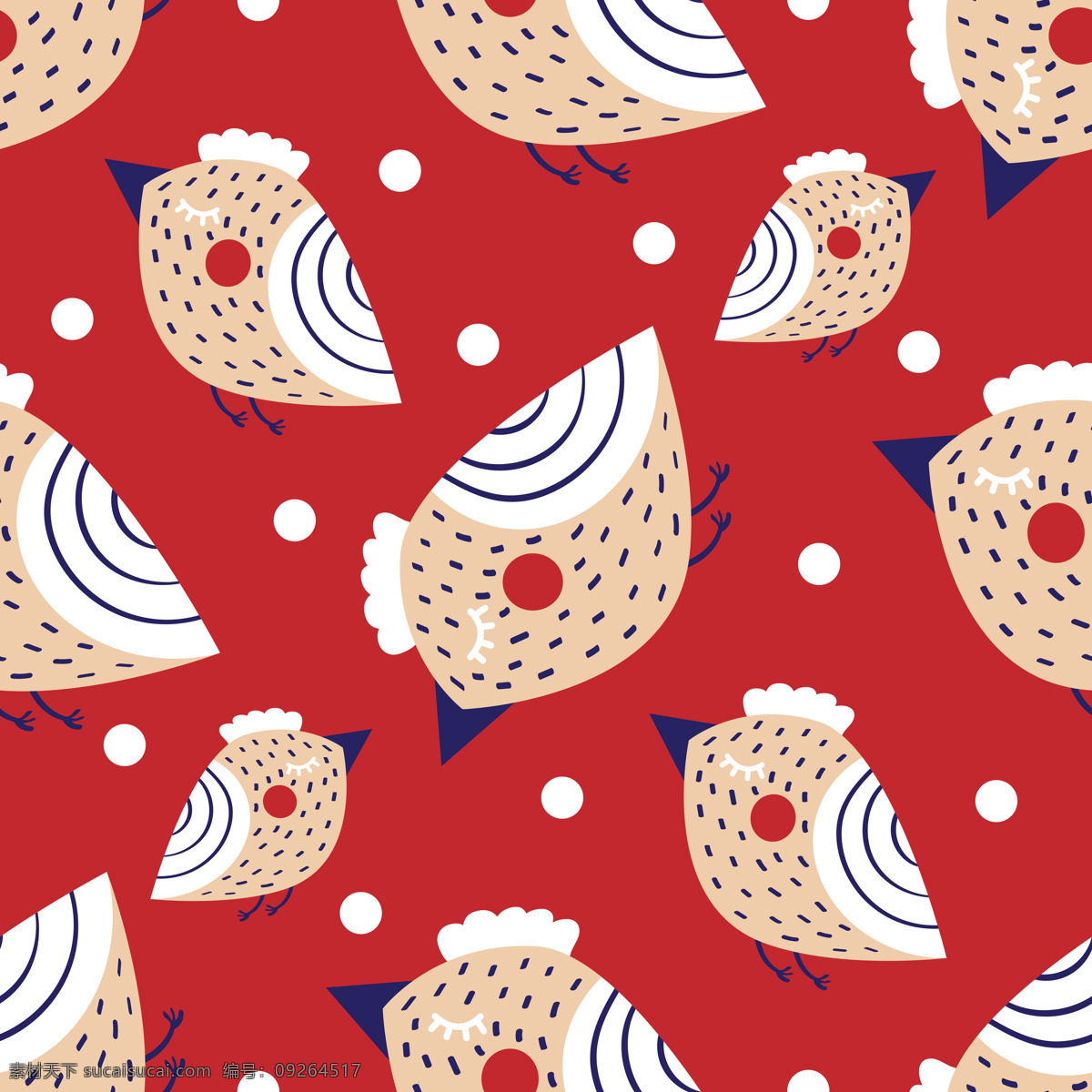 红色 可爱 小鸟 雪花 背景 白色 背景素材 动物 节日 平面素材 设计素材 圆点