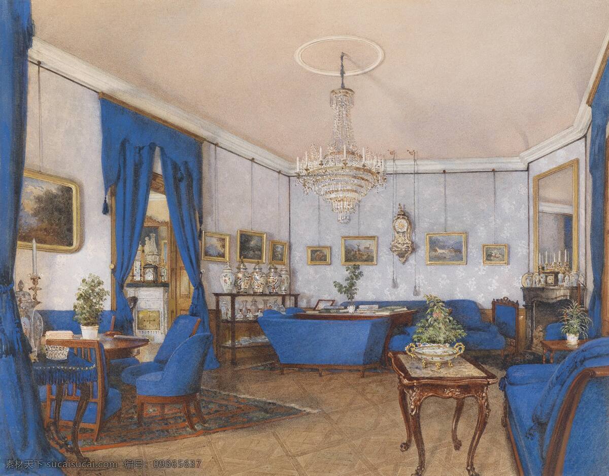 家具 陈设 绘画书法 文化艺术 家具陈设 19世纪油画 贵族之家 奥地利 家居装饰素材