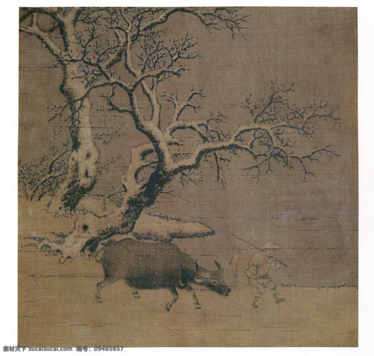 雪中归牧图 宋画 宋小品 宋代册页 工笔画 绘画书法 文化艺术