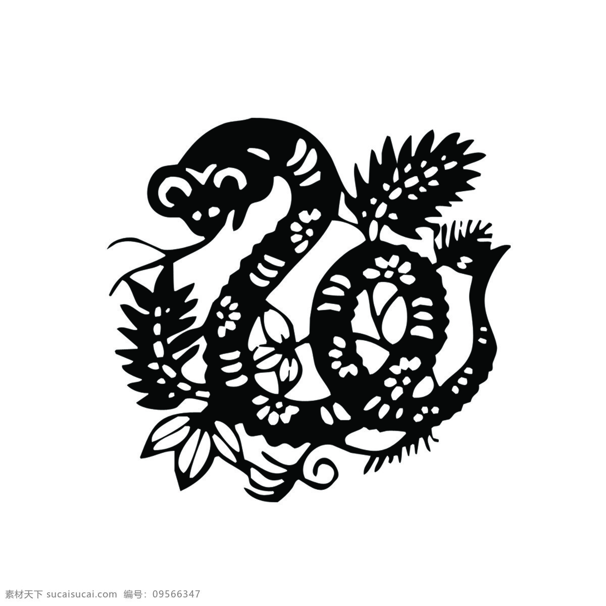 蛇形 剪纸 蛇 剪纸蛇 黑色印花蛇 新年素材 窗花 剪纸艺术 节日庆典 生活百科