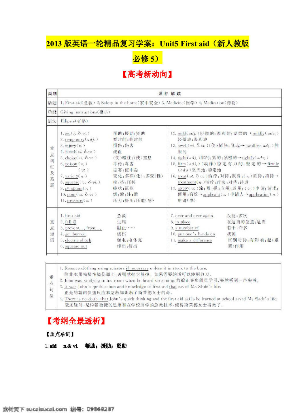 高考 专区 英语 版 学 案 新人 教 必修 打包 高考专区 人教版 学案