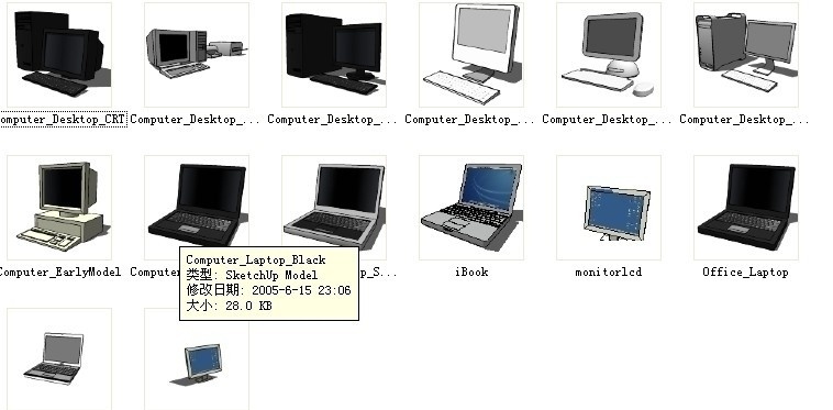 各种 sketchup 电脑 模型 分层 源文件 原创 室内 配景 装饰 草图大师 笔记本 台式机 装修配置模型 室内模型 3d设计模型 skp