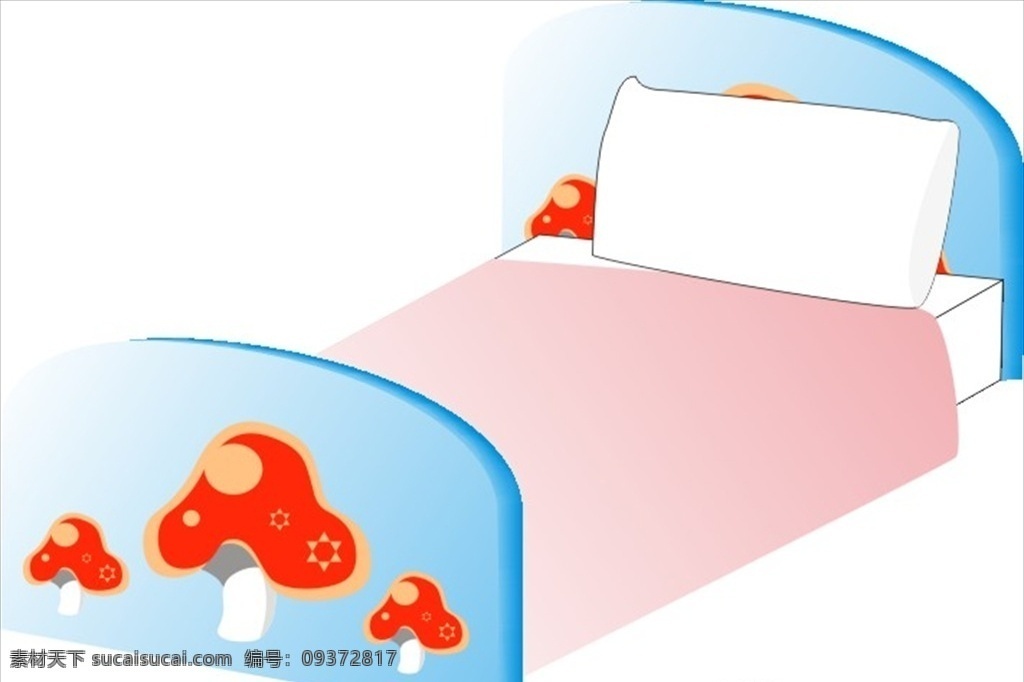 儿童床 卡通床 婴儿床 矢量图 矢量素材 蘑菇 床 卡通蘑菇 简图 生活百科 生活用品