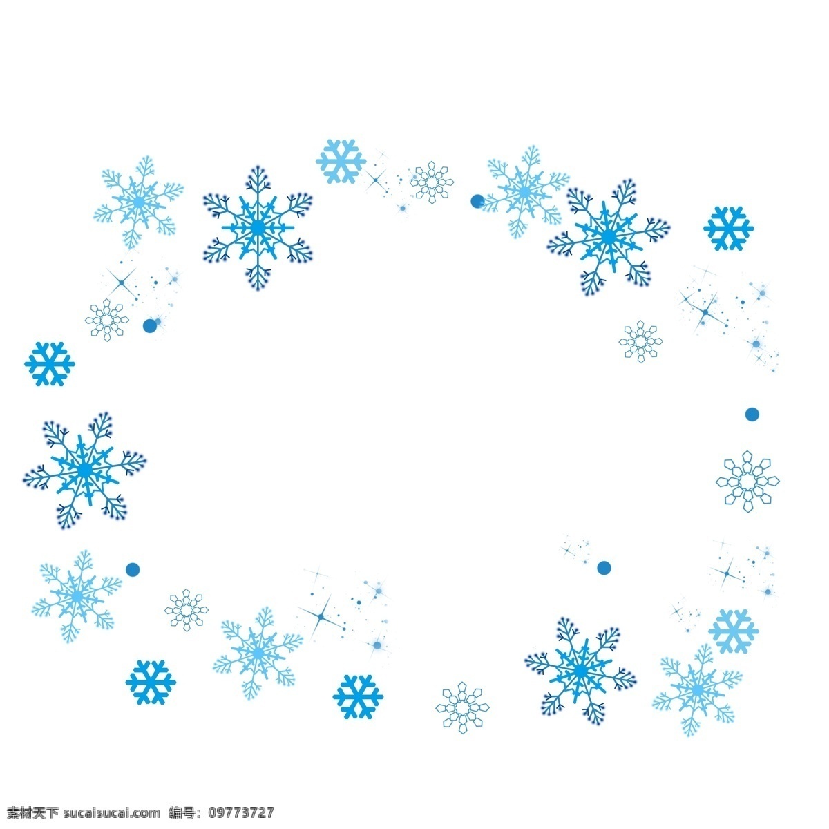 雪 冬天 手绘 飘 蓝色 雪花 冬季 下雪 浪漫 装饰 飘雪